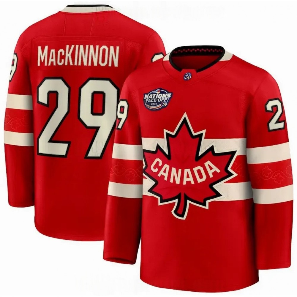Canada Nathan MacKinnon 2025 Red Hockey Team 4 Nations Face-Off Jersey-Pro Kit Vault | Brand New 26/27 Sports Jerseys